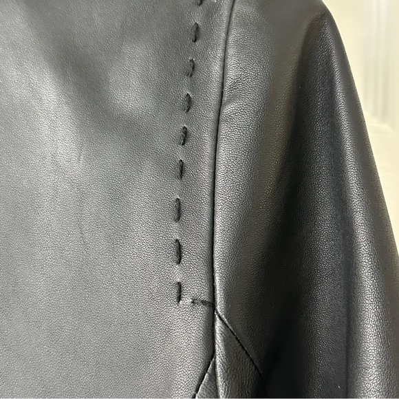 WORTH BLACK LEATHER COAT SZ XS - Picture 14 of 17